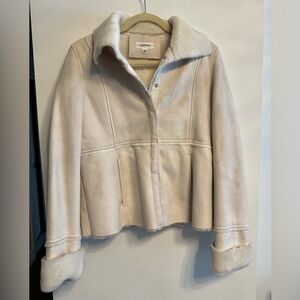 VTG Vintage Calvin Klein Faux Suede Women’s Jacket White Cream Size Small S